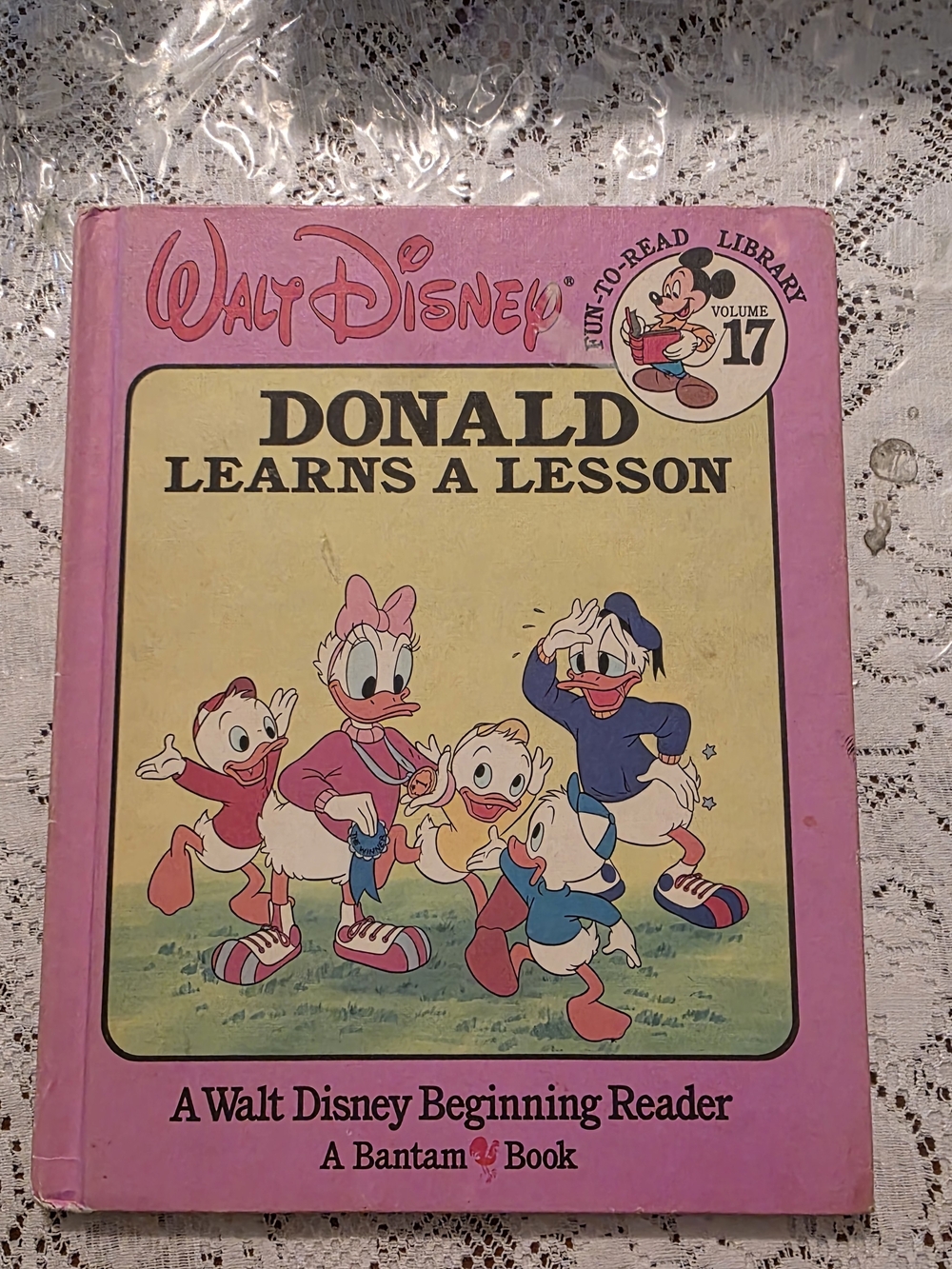 Vintage Walt Disney Donald Learns a Lesson Volume 17 Pink Hardcover
